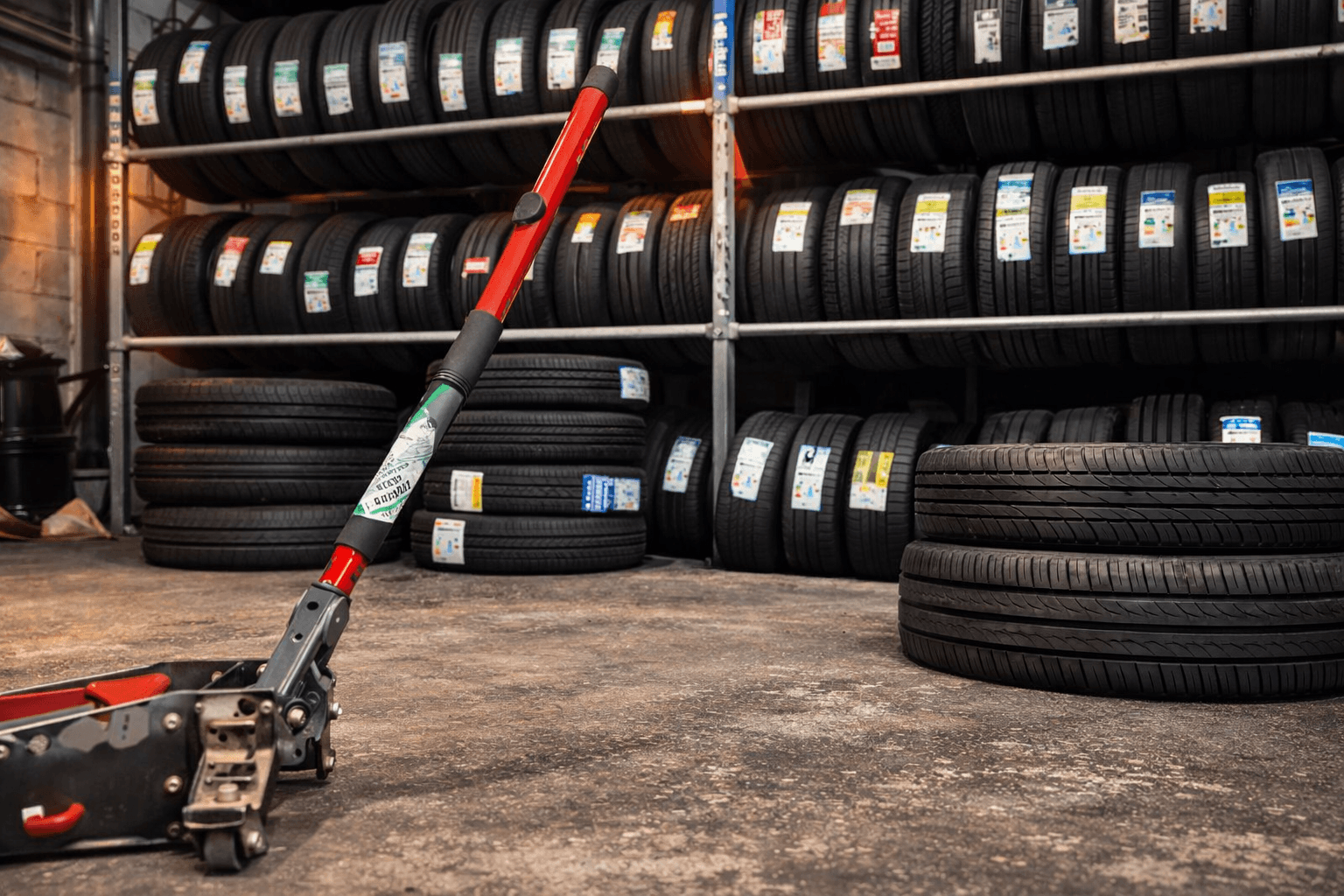Technician tightening wheel bolts after completing an emergency tyre change